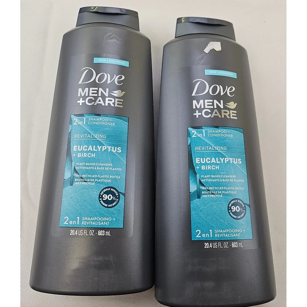 Dove Men+Care 2-in-1 Shampoo Conditioner Eucalyptus Birch 20.4oz 2 Pack